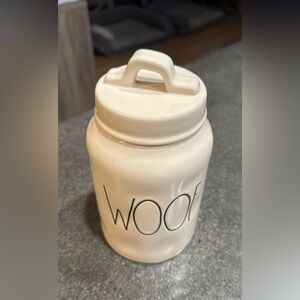 Rae Dunn WOOF dog jar